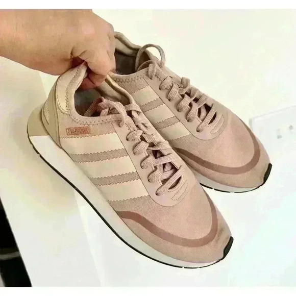 Adidas tennis shoes cute pink good condition running exercise 7.5 womens n 5923 - Picture 6 of 10